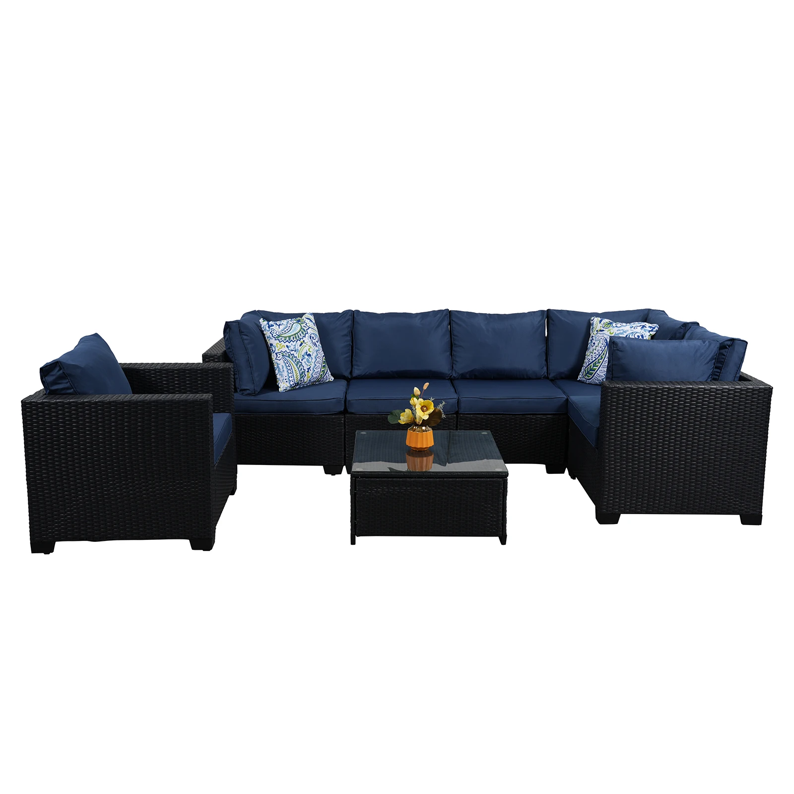 New Design Luxury Sectional Garden Furniture Patio Ratan Garden Chair Outdoor Furniture Set Fashionable Modern Easy Garden Sofa