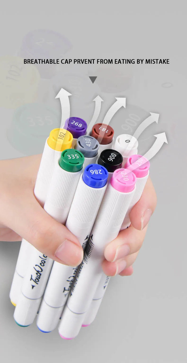 Supplier Manufacturer Custom Wholesale Kids Art Marker Pen Color Dual Tips Marker Pen set 200colors