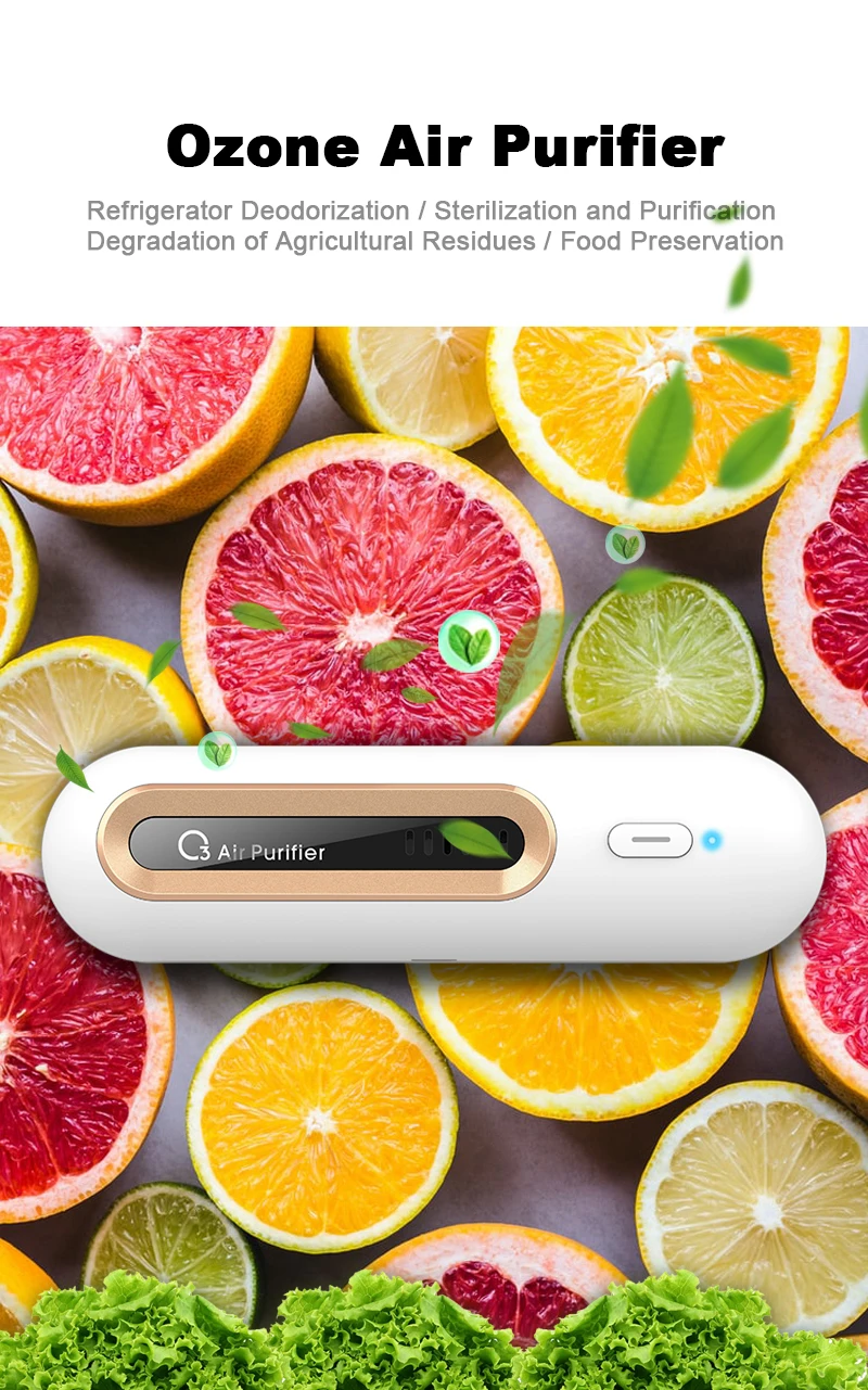 Home M9 Mini Ozone Generator Usb Air Deodorizer Sterilize Electric USB Rechargeable Ozone Refrigerator Deodorizer Air Purifier