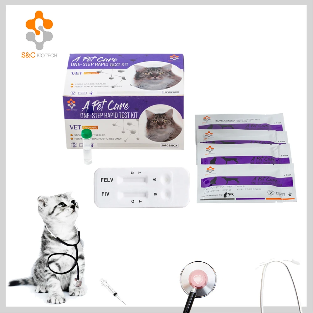 One-Step Feline Parvovirus Antigen Rapid Test Kit FPV Ag Test for Cats Wholesale Veterinary Test Kit