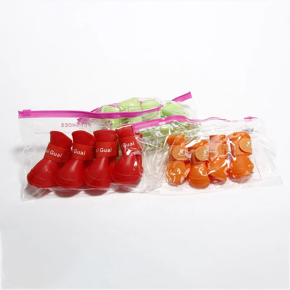 4 Pcs Dog Waterproof Shoes Dog Rain Boots Non-Slip Anti Skid Pet Shoes for small Medium Dogs