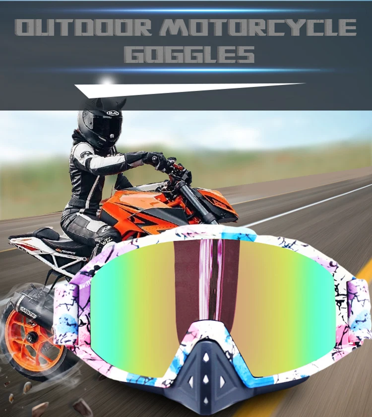 hot sale Motocross Goggles Custom Windproof Googles Moto Mtb Bike Motorcycle Eyewear With Nose Guard