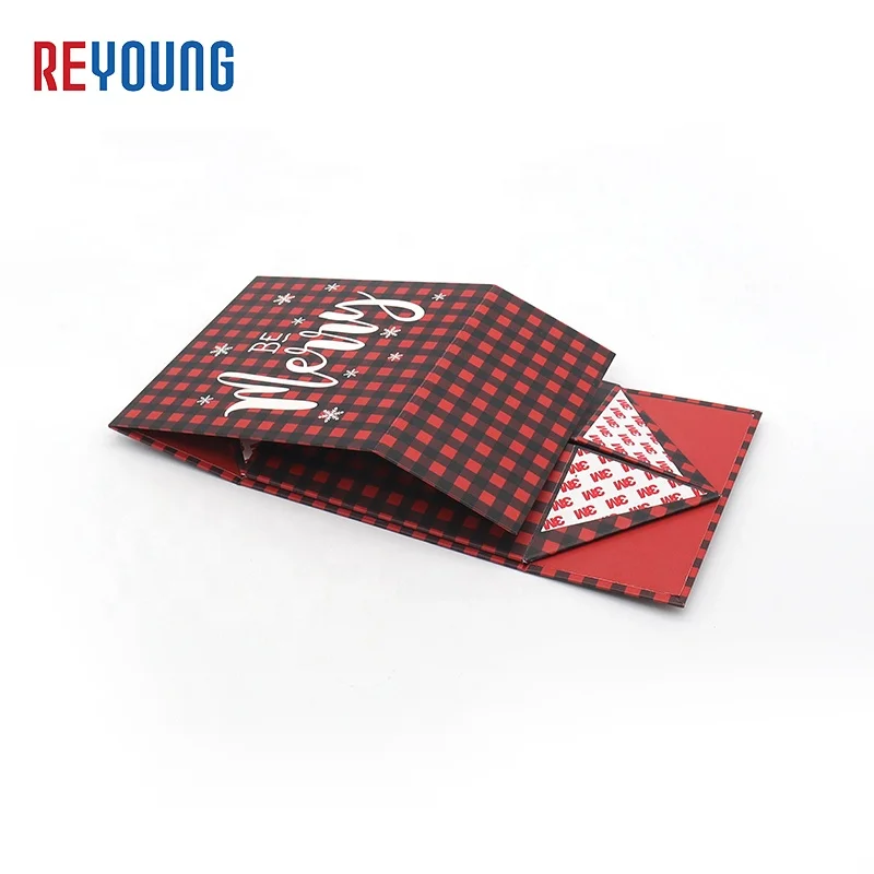 Custom Red And Black Squares Magnetic Book Boxes Packaging Newborn Shoes Gift Box For Sets With Lid