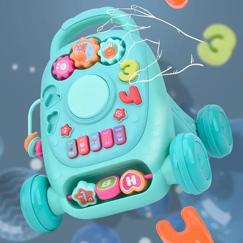 Istaride Baby Sit to Stand Walkers Toy Kids Activity Play Center with Musical Learning Push Walker Baby Toddlers Walker Push Toy