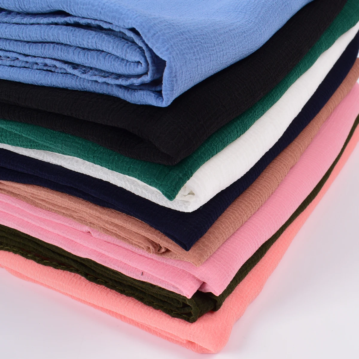Muslim Chiffon Hijab Shawls Scarf Women Solid Color Head Wraps Women Hijabs Scarves Ladies natural wrinkle  Muslim Veil