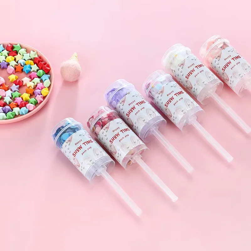 Handheld Colorful Confetti Popper Mini Spray Canister Fireworks Tube Bridal Shower Favors Party Decoration Supplies