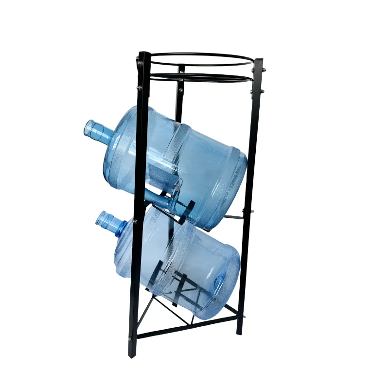 5 Gallon Ceramic Crock Water Dispenser Floor Metal Storage Stand Rack with Ring on top for Water Bottle with Tap