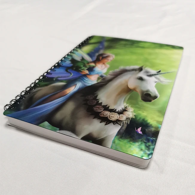 
Notebook with 3d on cover Beauty and White Horse A5 3D cover Notebook Spiral Wire 3D Lenticular Notebook 