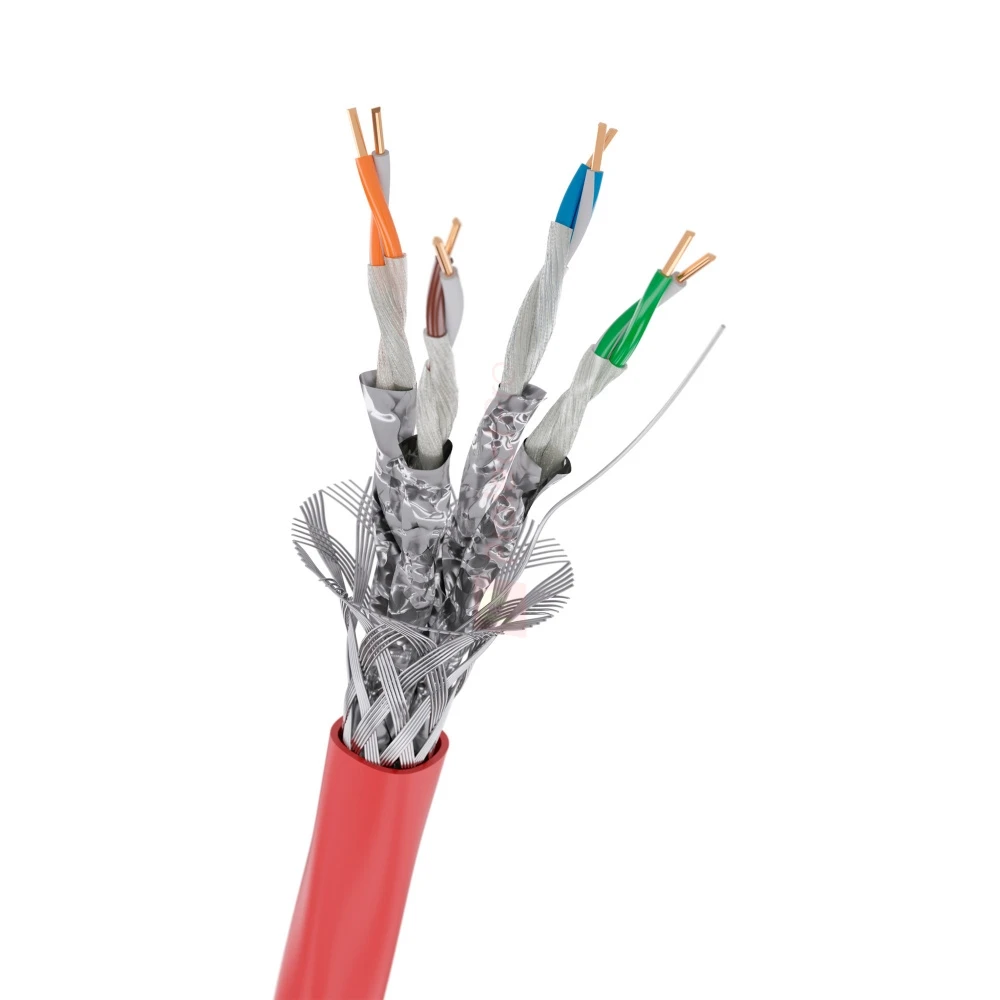 Cat 8 Ethernet Cable 40g 2000mhz Network Sftp 4 Pair Cable price per meter 1000ft 22awg 0.64MM Cat8 Lan Cable 30m Cat8