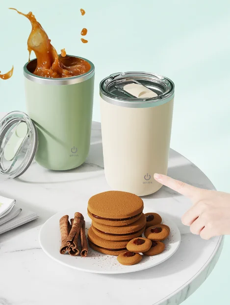 350ml Portable Stainless Steel Mug USB Rechargeable Auto Magnetic Self-Stirring Coffee and Beer Mug Wholesale