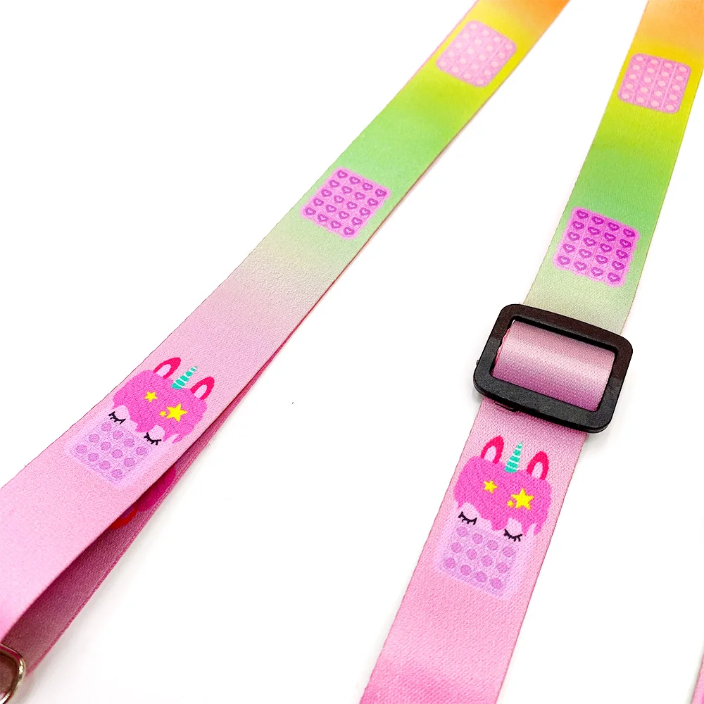 Custom Sublimated Print Logo Anime Cartoon Camera Phone Crossbody Neck Adjustable Polyester Shoulder Bag Strap Lanyard