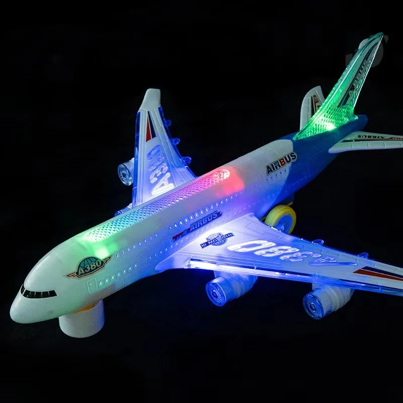 А380 самолет многоразмерная Электрическая универсальная автоматическая модель для предотвращения препятствий со звуковыми светящимися детскими игрушками