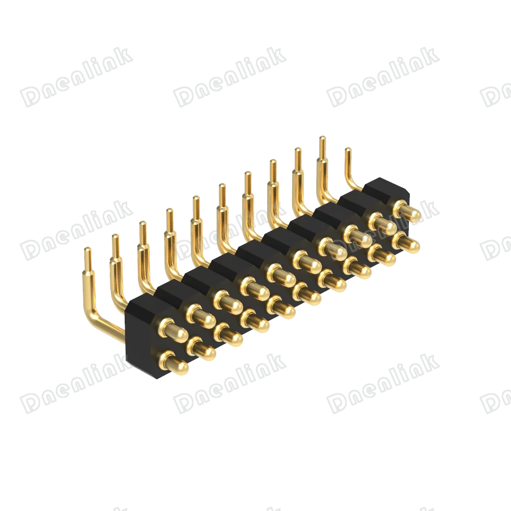 Dnenlink 2.54mm Pitch Single Row H2.5mm  Right Angle Male Header DIP type PogoPin header Connector