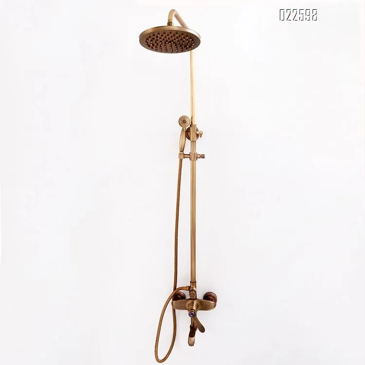 Antique shower set Bronze shower mixer sets wall-mounted round rain shower column set