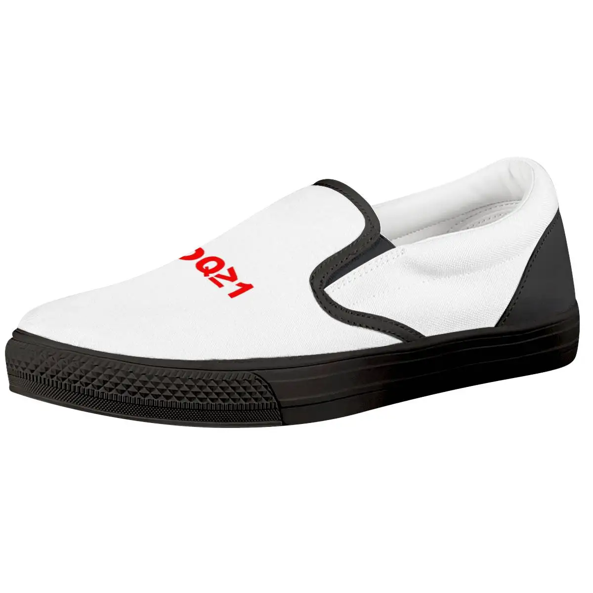 Custom Black Rubber Canvas Men Slip On Shoes Casual Shoes Safety Flat Print on Demand Leopard Wholesale