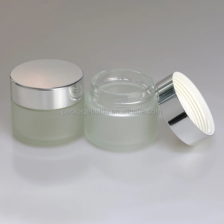 
Wholesale Cosmetics Packaging Containers 30g 50g Glass Jar With Lip Luxury Frosted Cream Jar For Clay Mask and Sugar Scrub 