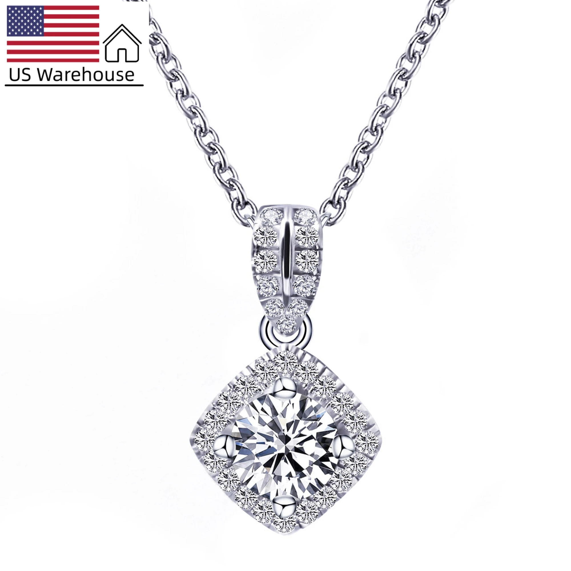 В наличии оптовая продажа Бесплатная доставка Стерлинговое Серебро 925 18 карат позолоченное vvs1 ожерелье с кулоном из муассанита для