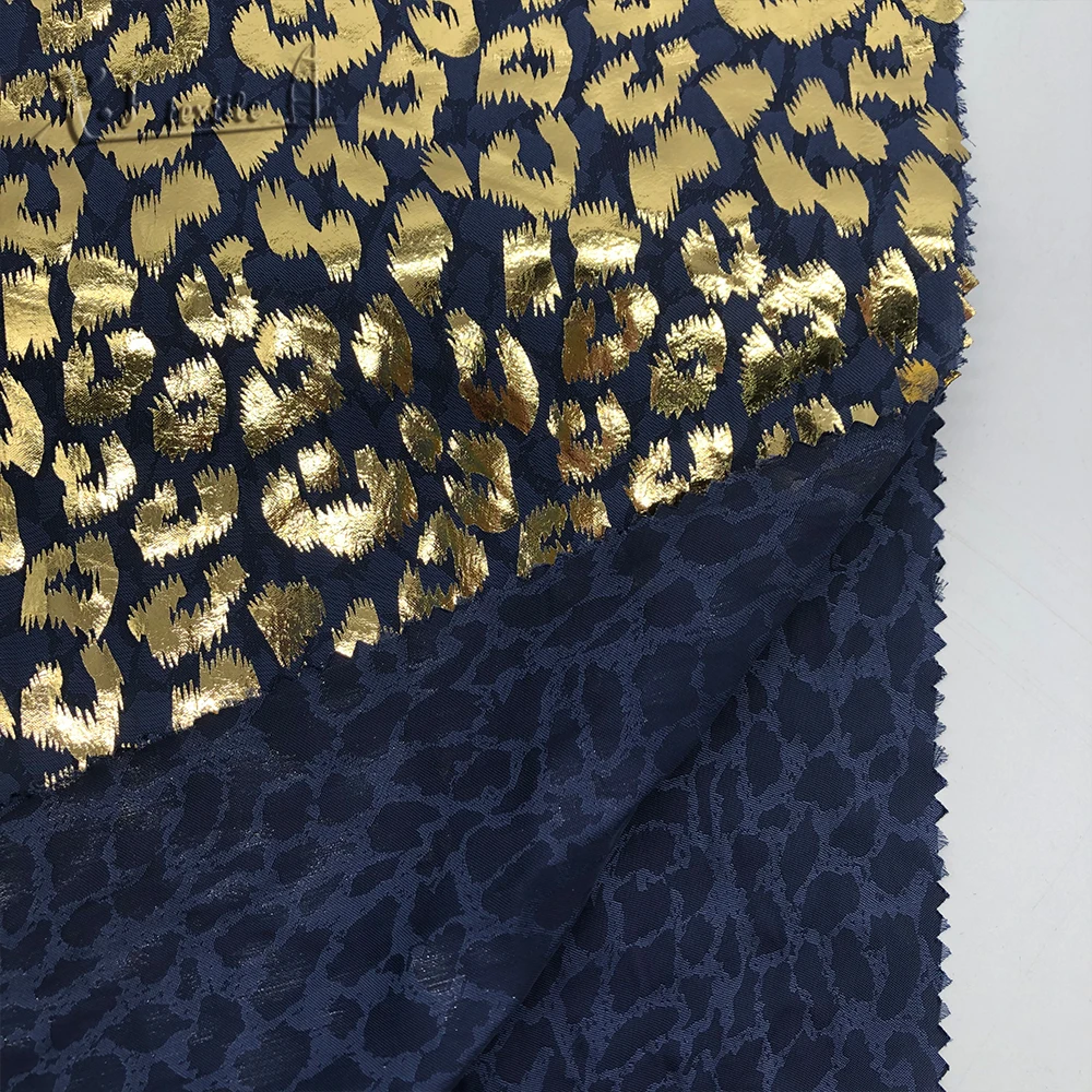 Jacquard Island filament satin great for dress Leopard print