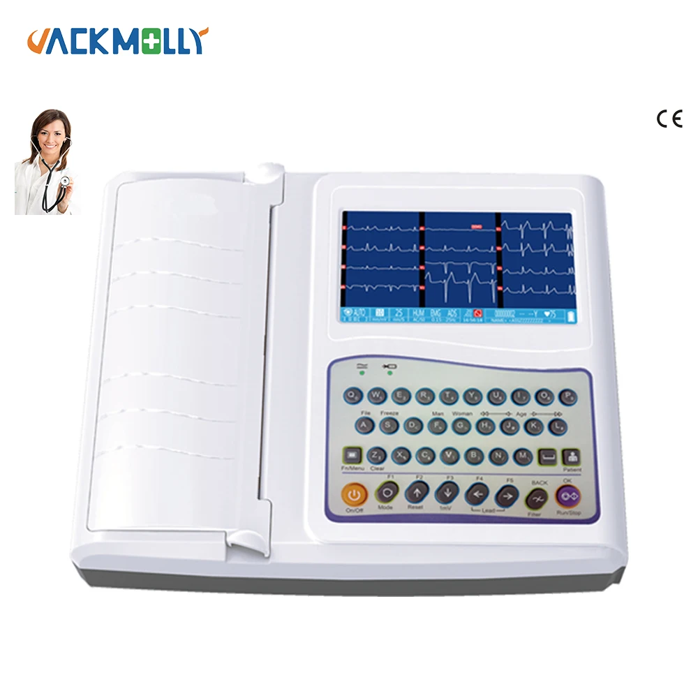 JM-8121 digital portable 12 channel 12 lead ECG machine with inner thermal printer for hospital