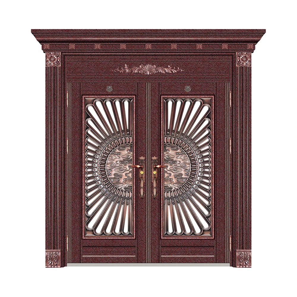 Grill Design Stainless Steel Door Exterior Position and Finished Surface Doors Entrance