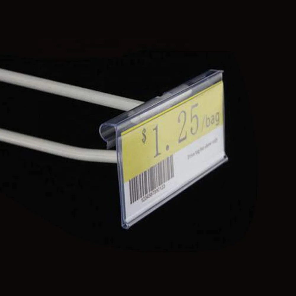 Supermarket plastic price tag sign holder display clip