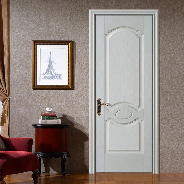 
GO-B10 Modern titanium white primer door skin panel wood grain moulded mdf/hdf door skin sheet 