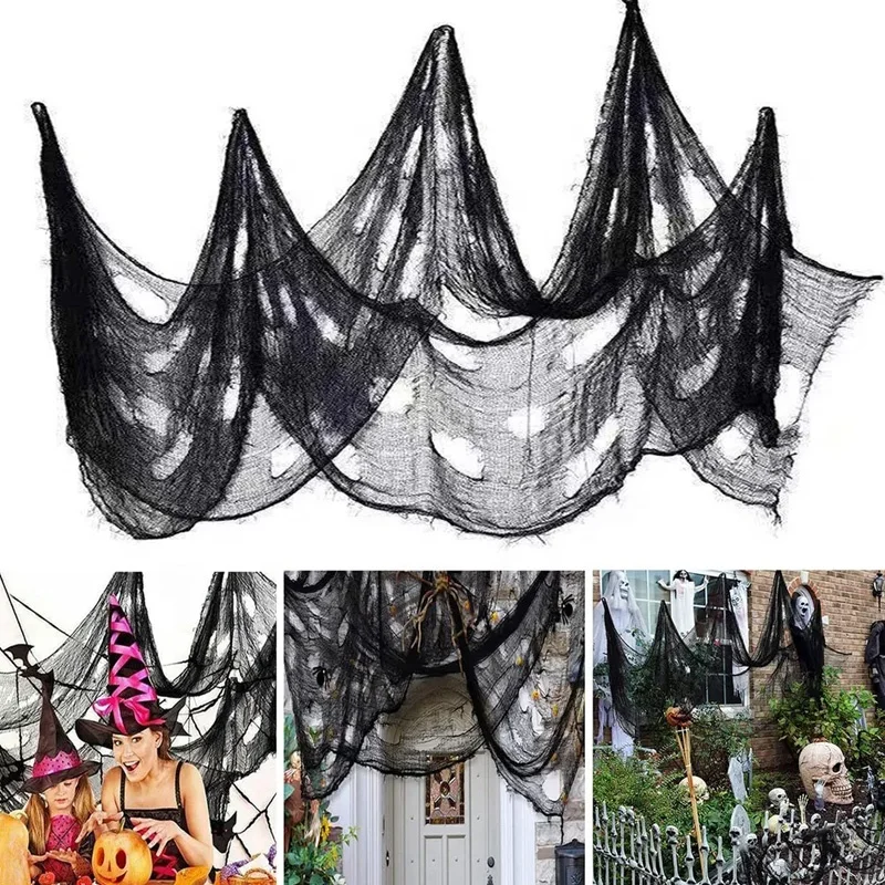 79 x 315 in Scary Gauze Doorways Spooky Giant Tapestry Halloween Creepy Cloth for Halloween Party Supplies