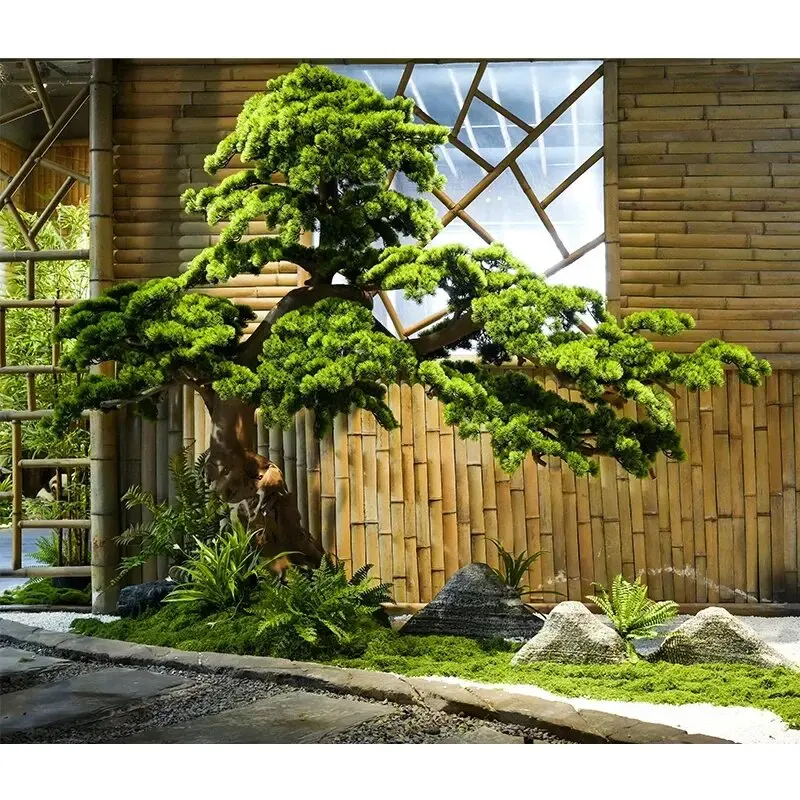 Wholesale Price Artificial Bonsai Pine Tree Plant Indoor Decorative Green Pine Tree 1m 2m 3m High