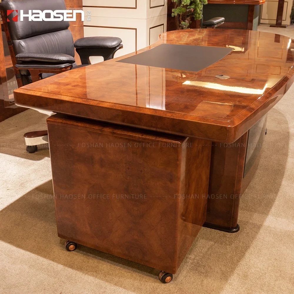 Good quality Business director Working executive office table curved desk and chairs manufacturer