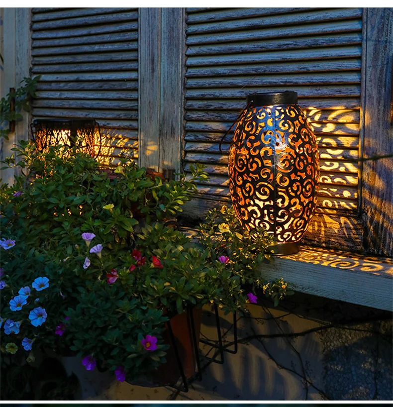 Outdoor Waterproof Decorative Lantern Hanging Big Solar Metal Watering Can Lights For Garden Table Patio Yard Pathway Walkway