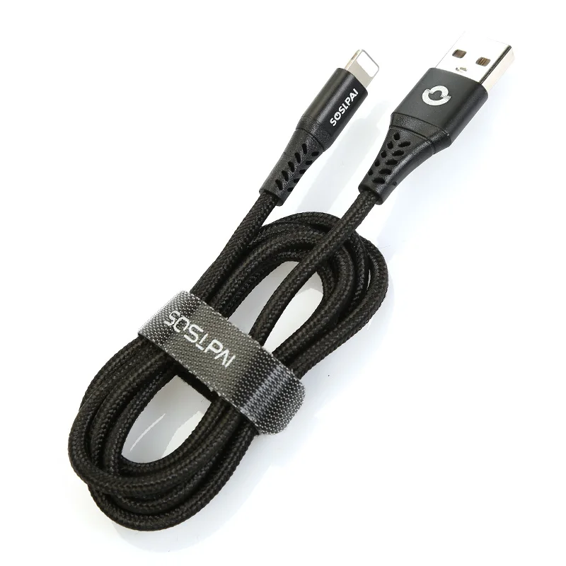 SOSLPAI, Новое поступление, usb-кабель для передачи данных, нейлон + алюминиевый сплав, usb-кабель для зарядки iphone