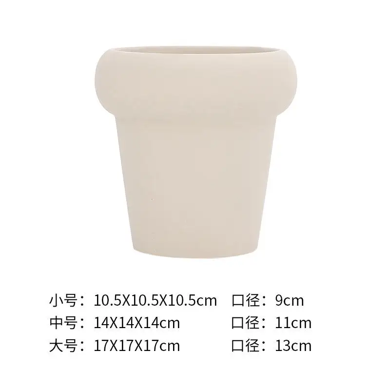 Wholesale Bulk Morandi Green White Pink Nordic Modern Round Small Garden Planter Ceramic Orchid Plant Flower Succulent Pot