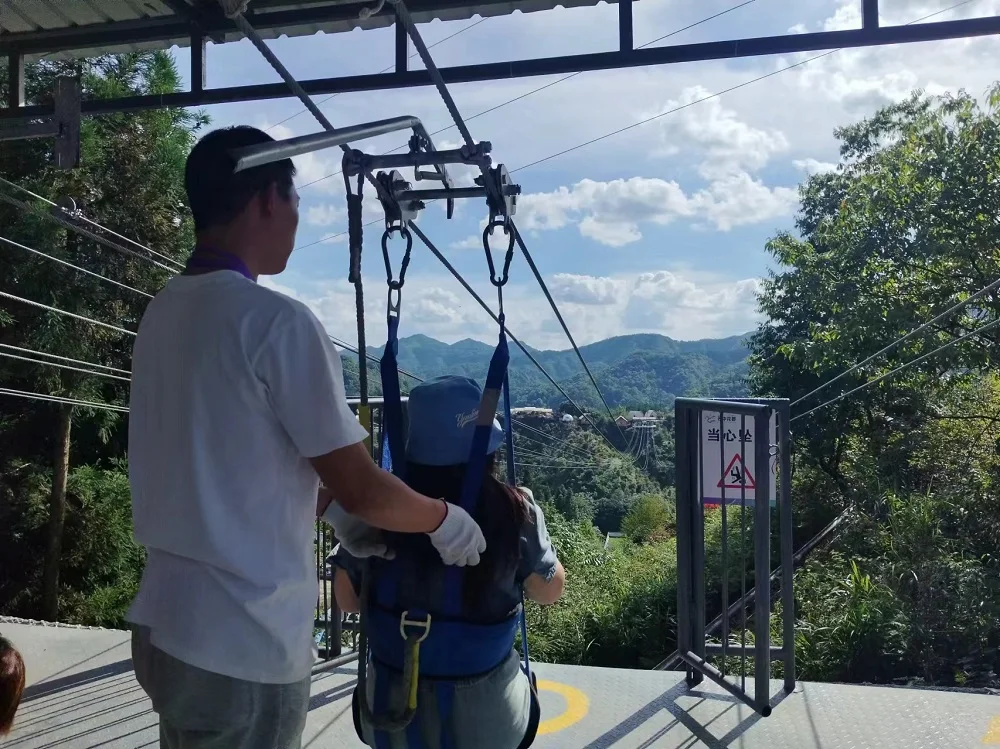 Zip Line Kit with Complete Accessories Ziplines Amusement Park Rides Metal Durable Ziplines