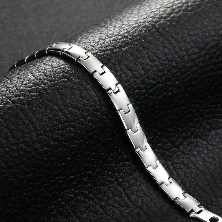 Fashion Stainless Steel Blood Pressure Magnetic Health Bracelet Adjustable for Men DGB018