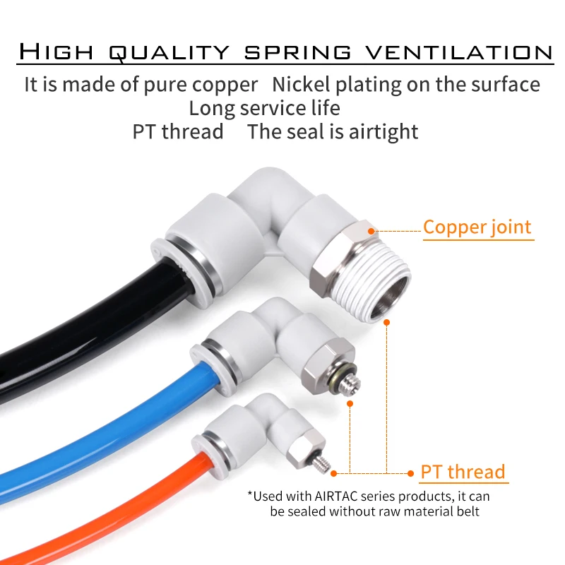 AIRTAC pneumatic air pipe  APL4/6/8/10/12/16-M5-01-02-03-04 quick inserting and bending joint