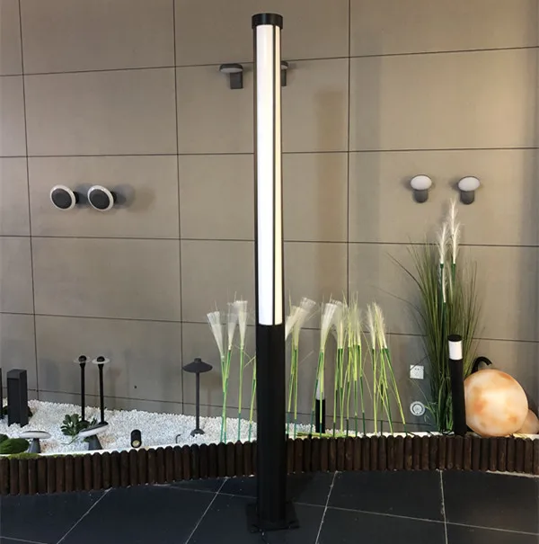 Aluminum Frame PC Cover 3000mm Height 30W Circular Garden Pole Lighting Outdoor LED Post Light