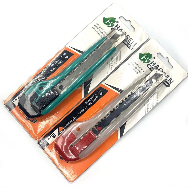 
Comfortable design plastic retrastable PP material SK5 blade cutter tool utility knife 