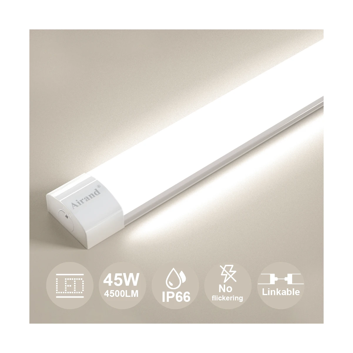 Super Brightness 45W 1500mm Led Linear Tri Proof Light 4000K Natural White IP66 for Office Corridor Supermarket