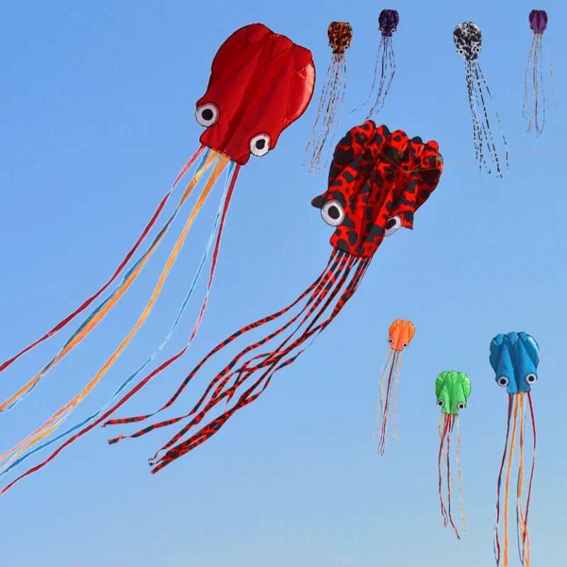 Best-selling Chinese Single Line With Tail Kites Outdoor Fun Toy soft Piebald octopus kites