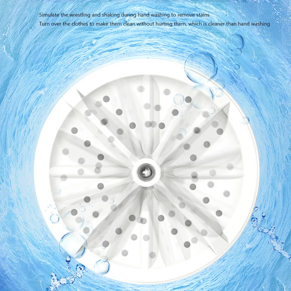 USB Travel Washer Washing Air Bubble Machine Ultrasonic Rotating Turbine Washing Machine for Socks Underwear Wash Dishes
