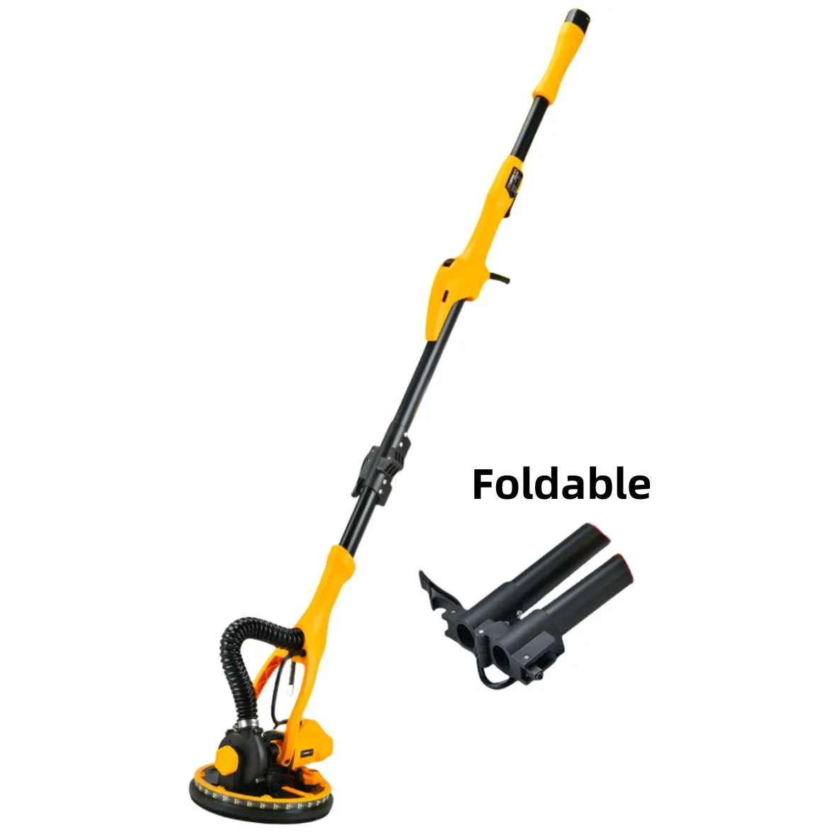 Variable Speed Hand Held Electric Orbital Sander Drywall 850w Power Dust Free Wall Sander with Extendable Handle, LED Light