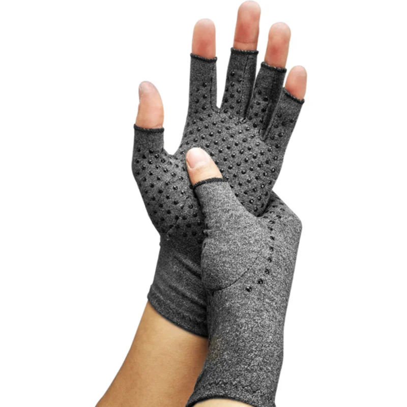 Free Sample Heated Rheumatoid Half Finger Orthopedic Copper Hand Compression Anti Arthritis Gloves