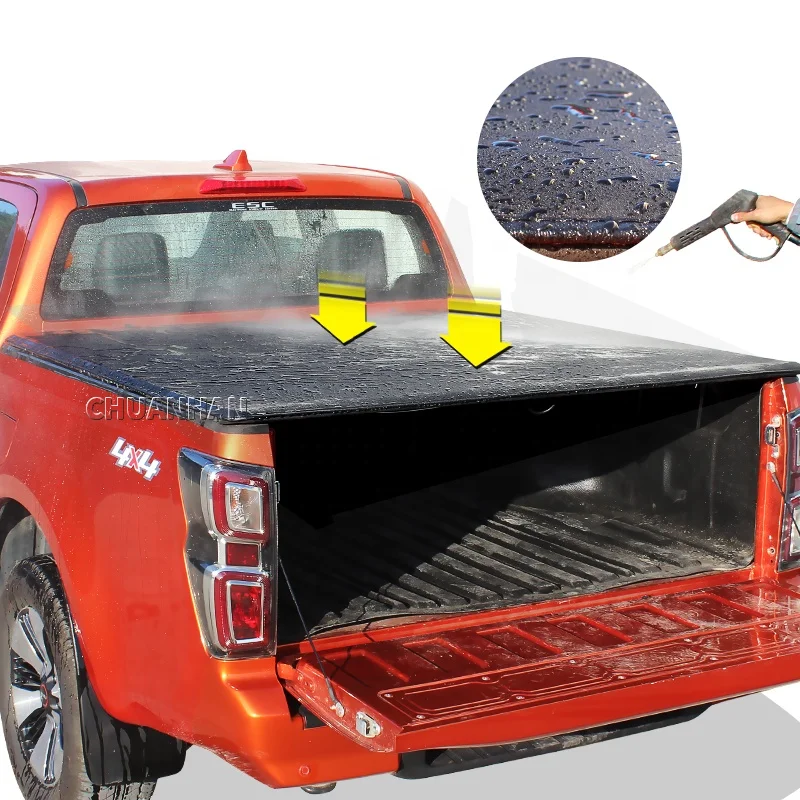 Truck Bed Tonneau Cover Soft Roll Up Vinyl Tri Fold hilux Tonneau Cover for Ford F150 raptor ranger Dodge Ram