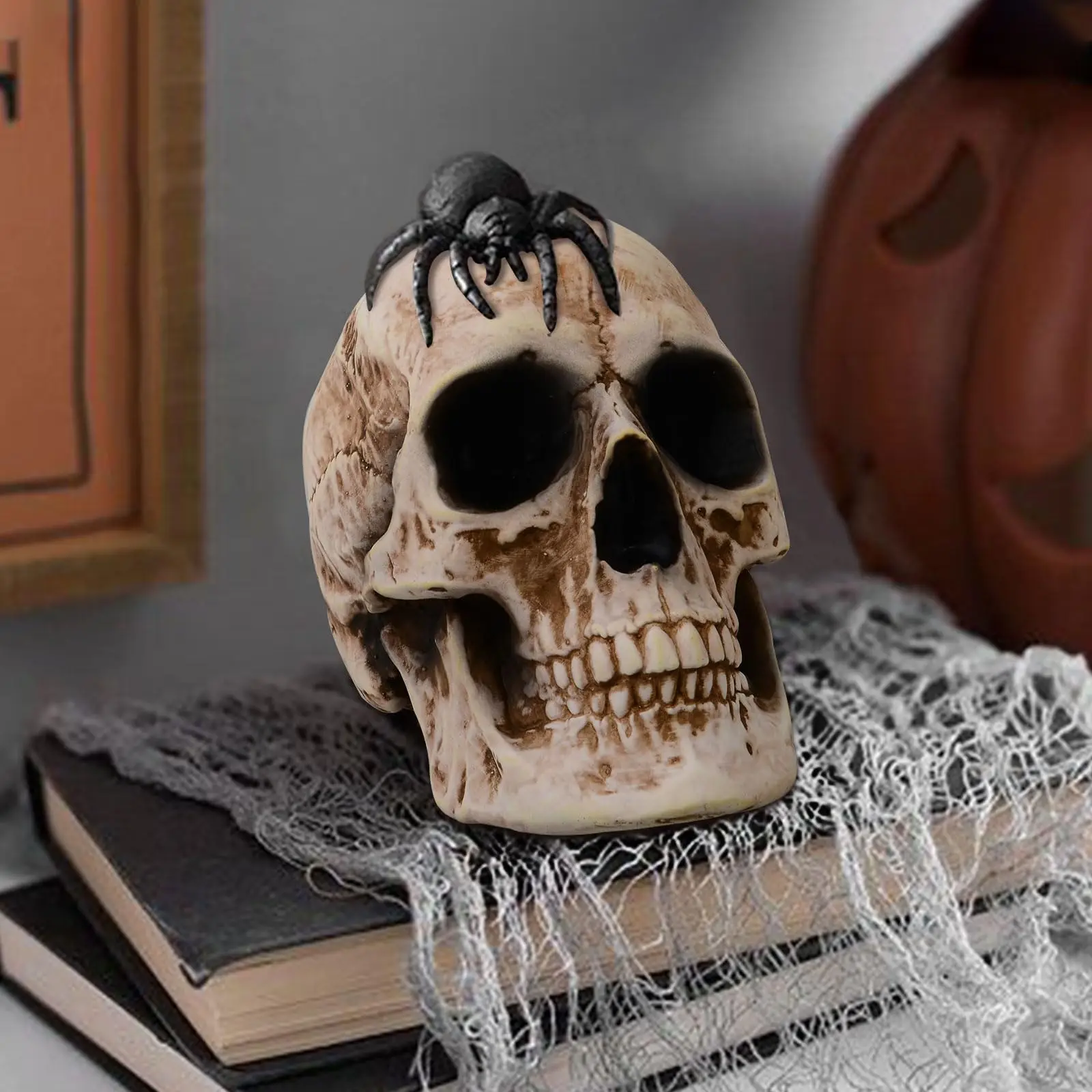 PartyGears Life Size Halloween Skulls Head Decor Realistic Looking Skulls Human Skeleton Head Skull Halloween Home Decoration