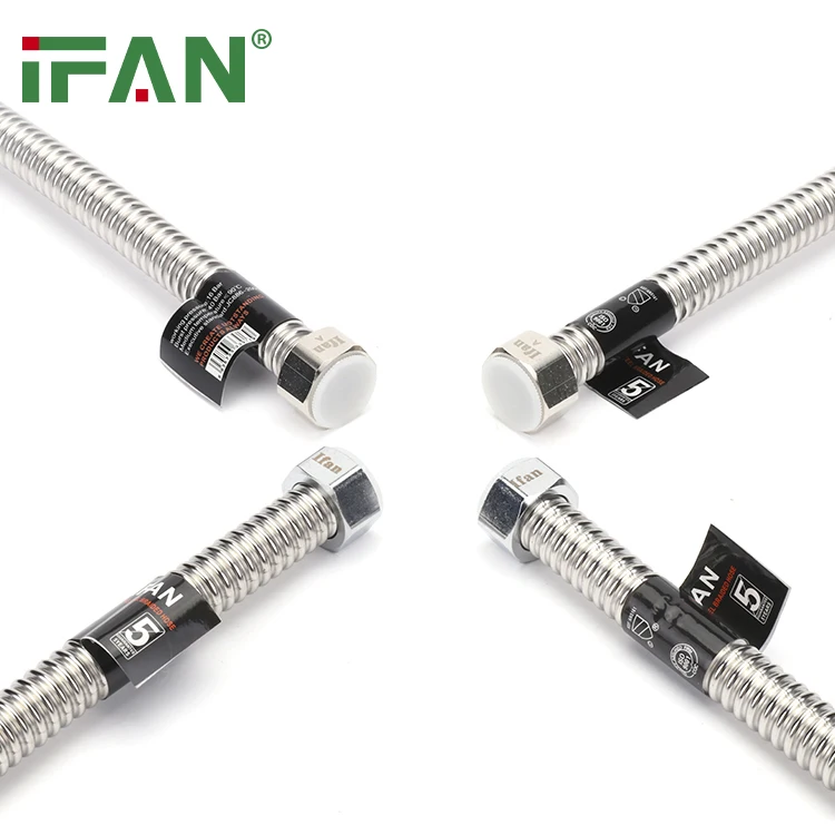 IFAN Factory Price Stainless Steel Corrugated Pipe Flexible Extension Shower Hose Bathroom Hose Shower Hose