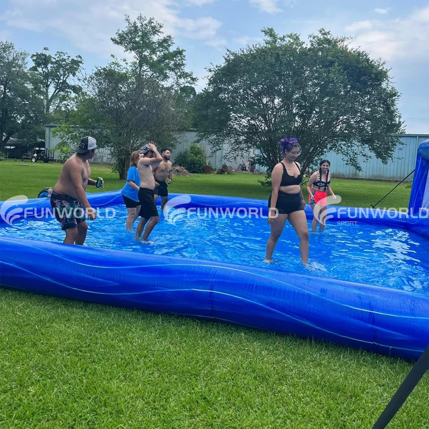 Large Pool Inflatable Volleyball Field / Inflatable Water Volleyball Court / Inflatable Tennis Court For Sport Games