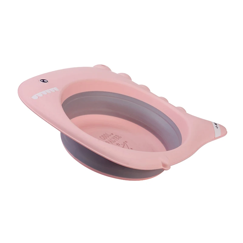 Chinese manufacturers supply PP+TPE portable cute plastic baby foldable wash basin