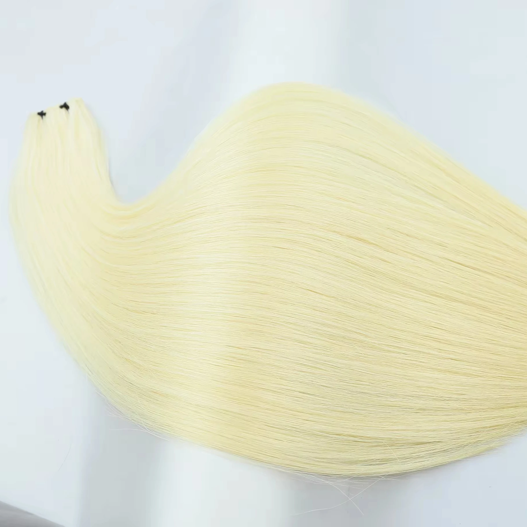 SHY Straight 100% Human Hair Genius Weft European 613 Blonde 80% content Hair Extension 50g Double Drawn Hair Weaves colored