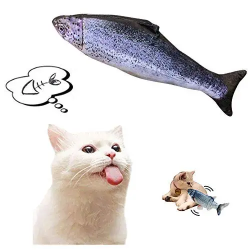 Electronic Cat Toys Interactive Electric Cat Toy Fish for Kitty Catnip Perfect for Biting Chewing Kicking Moves by itself