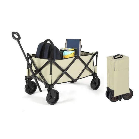 Selling  Camping Outdoor Collapsible Beach Wagon Cart Trolley Utility Folding Camping Wagon Trolleys Hand Carts wagon